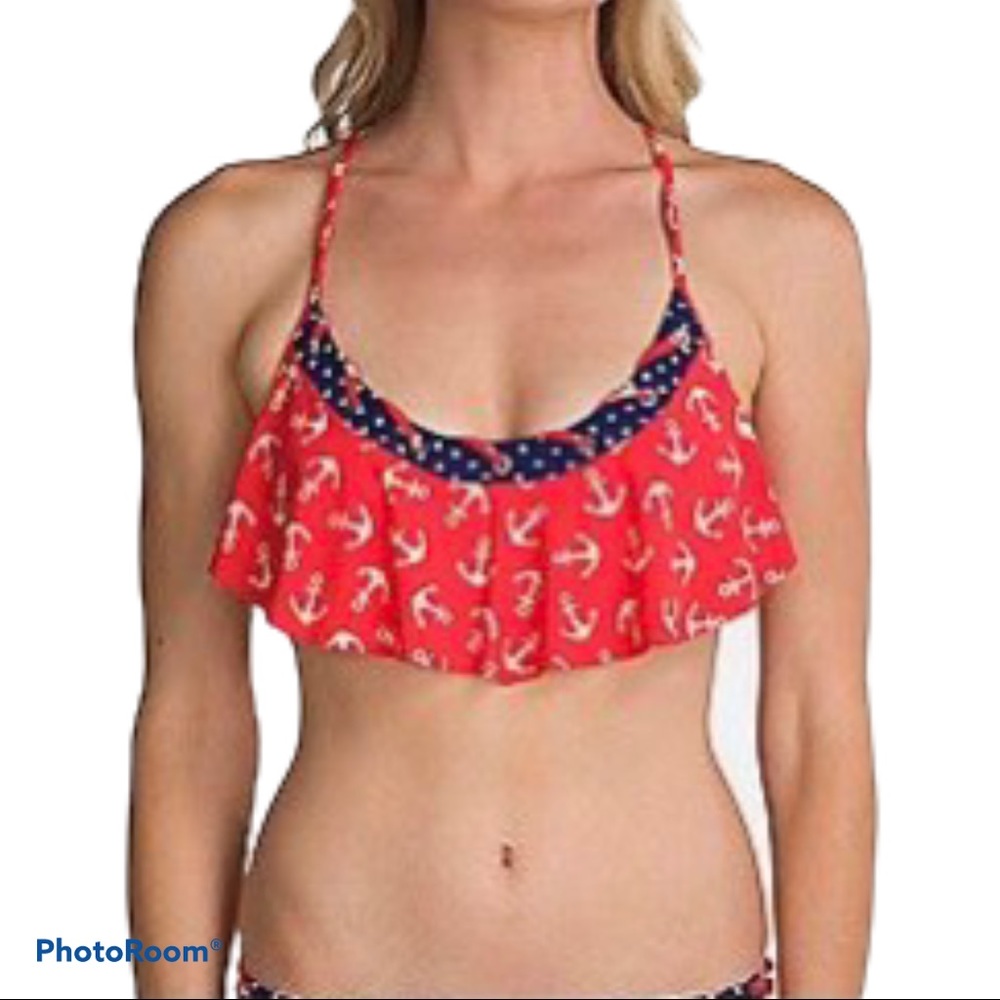 NWOT Sperry Topsider Anchor Polka-Dot Bikini Top
